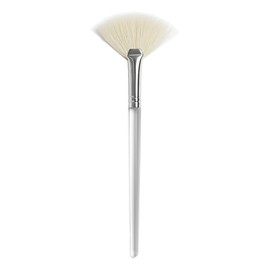 APPEARUS Natural Goat Hair Facial Mask Fan Brush - Soft, Gentle & Professional for Foaming, Exfoliating & Skincare Application (Small)