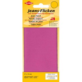 Kleiber + Co.GmbH Jeans Iron-on Patch, 100% Cotton, Pink, 17 x 15 cm