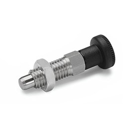 Ganter Normelemente GN 717-5-M10X1-BK-NI - Stainless Steel Locking Bolt, Silver, Pack of 2