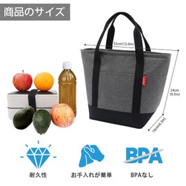 LHZK Cooler Bag Eco Bag Foldable Tote Bag Lunch Bag Shopping Refrigerator Bag Insulated Bag for Outdoor Picnic Barbecue Beach Camping Work (Gray)