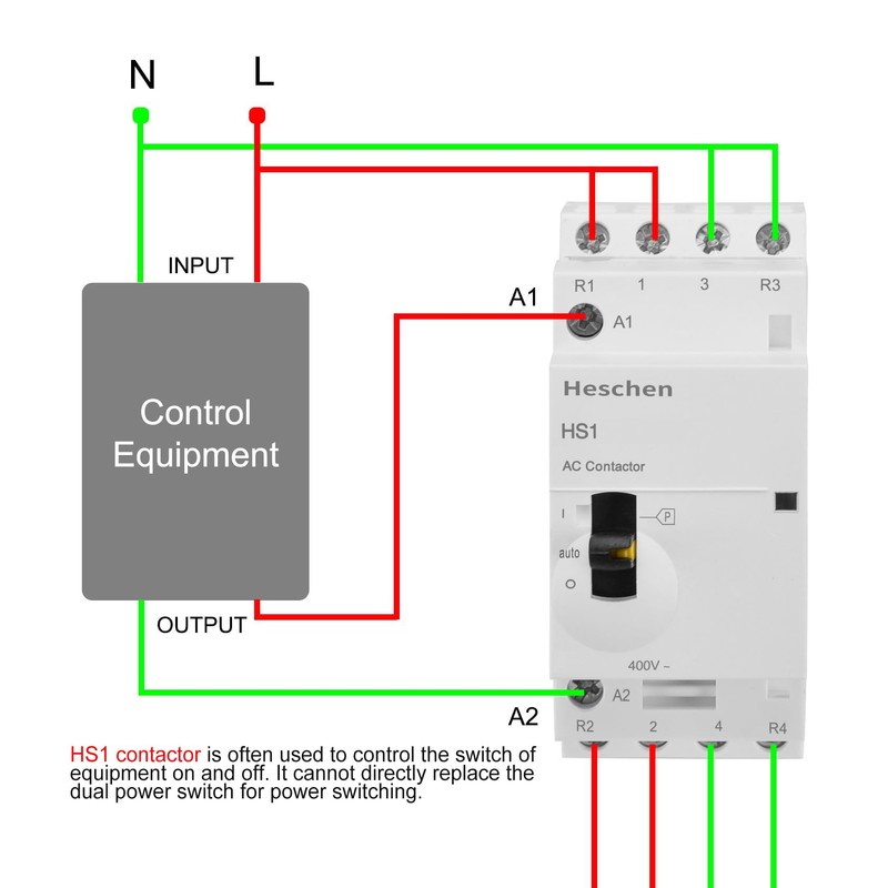 Heschen Modular Household AC Contactor, HS1-40M/22, 40A, 4 Pole, 2NO