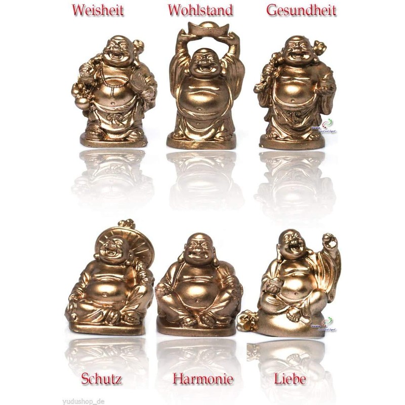 6 Different Buddha Figurines Happy Buddha Lucky Charm