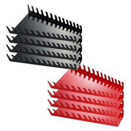 Reniteco 104 Slots Metal Wrench Organizer, Wrench Holder Tray Set, Wall-Mounted Tool Organizer Wrench Holder for Wrench Storage(4Red&4Black)