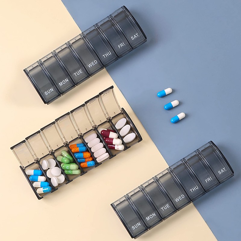 Jaimela Pill Box 7 Days, Medication Box, Weekly Pill Box