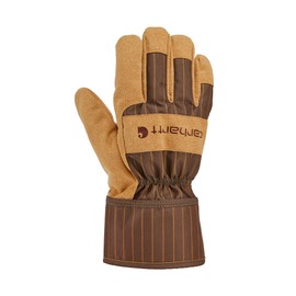 Carhartt Men's GL0839M Insulated Synthetic Suede Safety Cuff Glove - Small - Brown RR Stripe