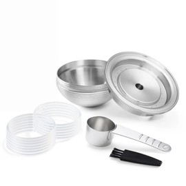 HAILASRE Stainless Steel Reusable Coffee Pod 150ml/5oz Compatible for Nespresso Vertuoline GCA1 and ENV135 Refillable Coffee Capsule Filter Espresso Size