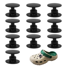 Strap Rivets, 16mm* 13mm*9mm Plastic Black Screw Rivets, Shoes Charm Button Replacement Backs for Garden Shoe Flower Shoe Fixed Shoe Buckle Fastener Repair (10Pcs)