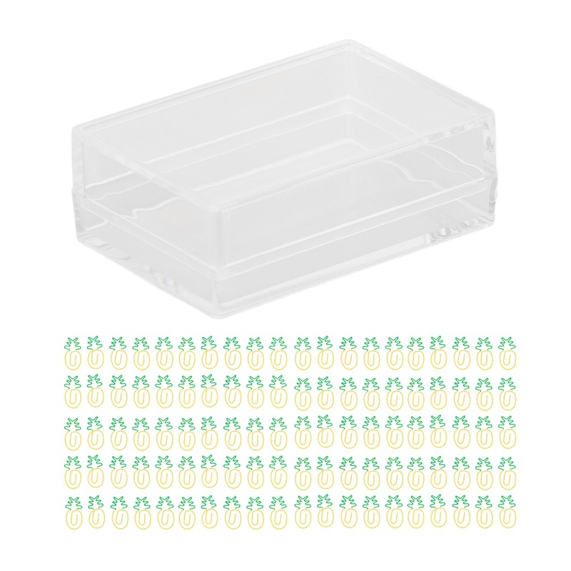 100pcs Metallic Paper Clips Green Yellow Ananas Shape Electroplating Process
