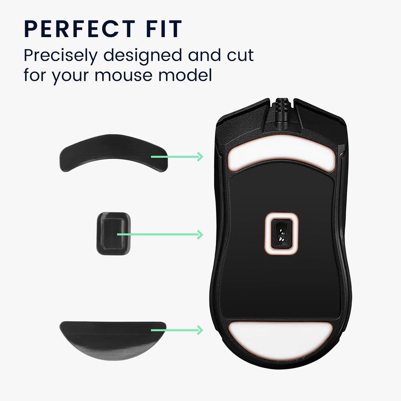 kwmobile Mouse Feet Replacement Compatible with Razer Cobra Wired Computer