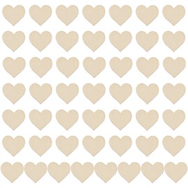 Wooden Hearts Decoration, Mini Wooden Hearts, Wooden Hearts, Embellishments Wooden Discs Decoration for Crafts, Wedding Decoration, DIY Craft Embellishments, Table Decoration (Pack of 50)