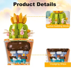 Mini Blocks Toys Building Sets for Kids,Succulent Botanical Collection Office Home Room Decor,Birthday Gifts for Girls Boys Adults (2115)