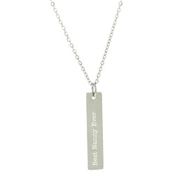 Nanny Gifts from Grandchildren Bar Necklace Best Nanny Ever Silver-Tone Bar Charm Necklace