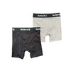 Hurley Boys' Classic Boxer Briefs (2-Pack), Grey/Black, M