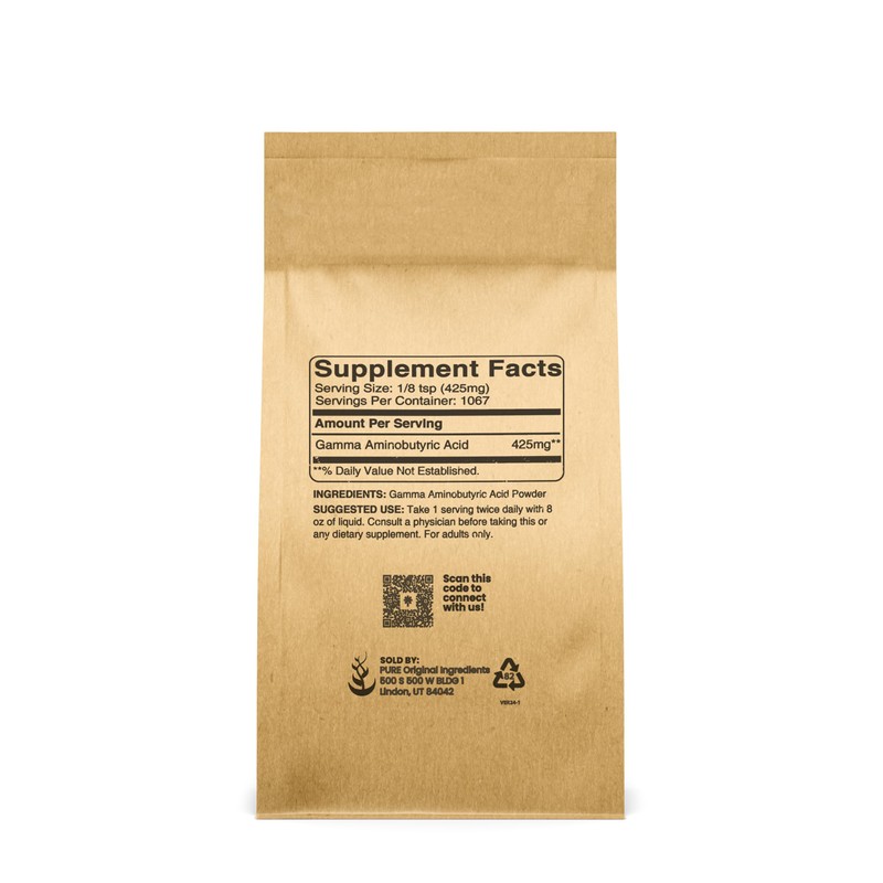 Pure Original Ingredients Gamma Aminobutyric Acid (GABA) Powder (1 lb)