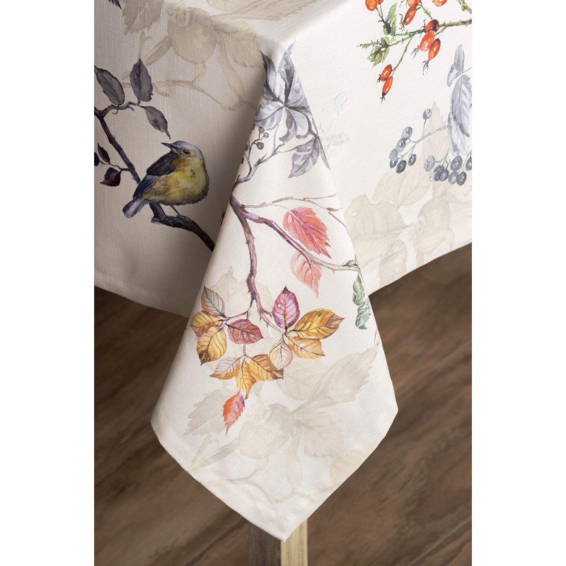 Maison d'Hermine Equinoxe, Beige 100% Cotton Tablecloth for the Kitchen,