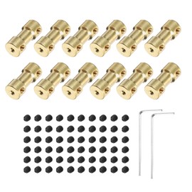 sourcing map 12pcs 2mm to 2mm Brass Shaft Coupling Joint Connector with Screws and Hex Wrench Flexible Motor Shaft Coupler for Car Wheels Tires Shaft Motor