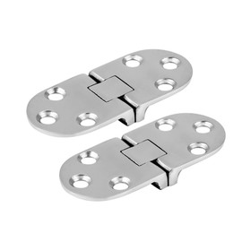 2/4Pcs Marine Stainless Steel 316 Cabin Door Flap Concealed Folding Table Hinges, 66 * 30mm 180 Degree Turn Plate Hinge Hidden Hinge Furniture Assembly Cabinet Door Hinges (2)