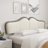 HouseMila King Headboard,Upholstered Unique Modern Wave Shaped Wall Mount Bed