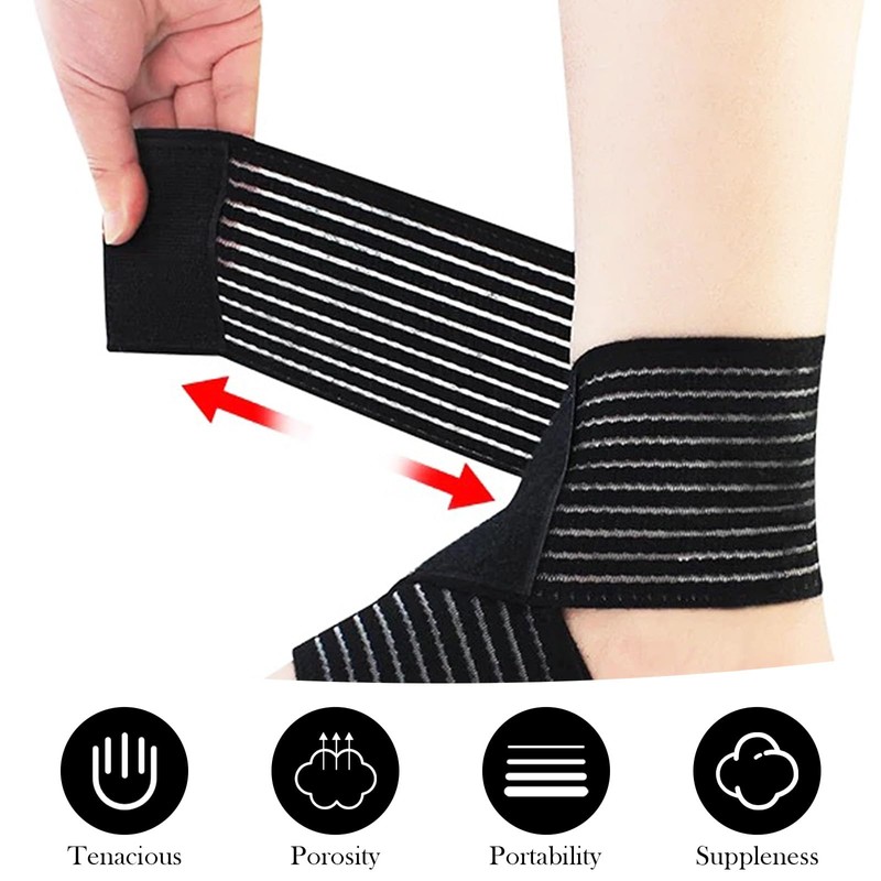 Abitzon Pack of 1 Adjustable Ankle Bandage, Ankle Brace, Flexible
