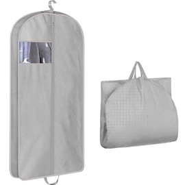 VIDSTW 60 x 153 cm Garment Bag, Suit Bag, Clothes Cover, Foldable Garment Bags with Zip, Garment Bag, Travel Bag, Mothproof for Suits, Shirts, Jackets (Grey)