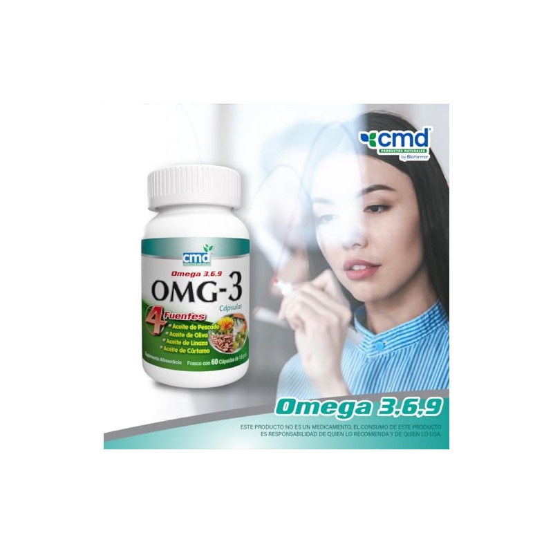 CMD - OMG-3 - Con Aceite de Pescado, Oliva, Linaza
