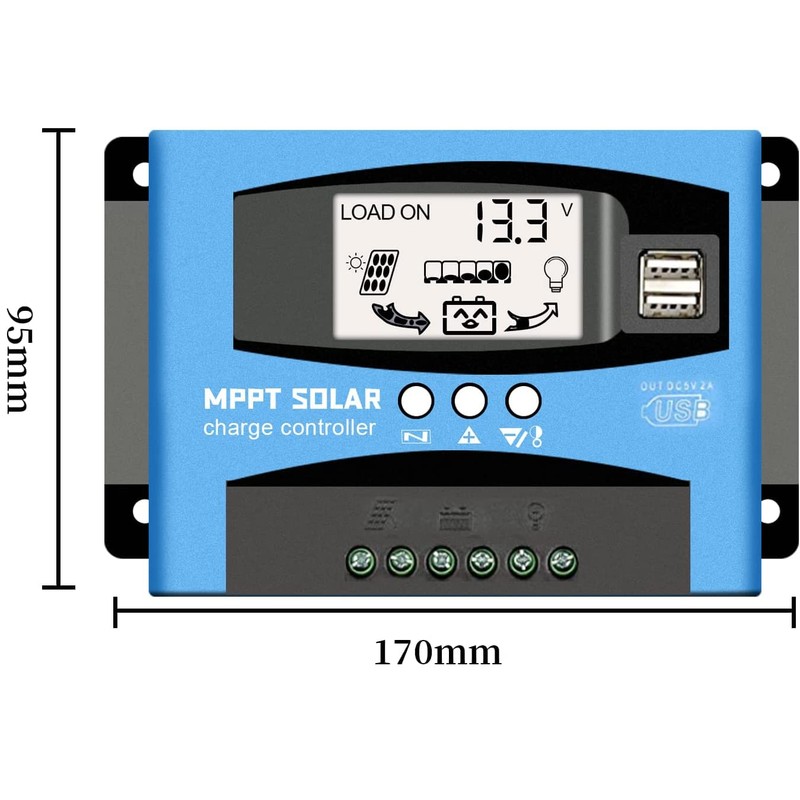 OZSYANC 30A MPPT Solar Charge Controller 12V/24V Auto Focus Tracking