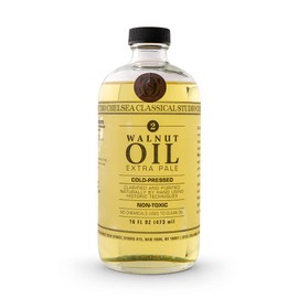 Chelsea Classical Studio Walnut Oil Colour Medium Cold-Pressed Extra Pale Naturally Clarified Yellowed by Naturally Processed Walnut Oil 16 oz Bottle