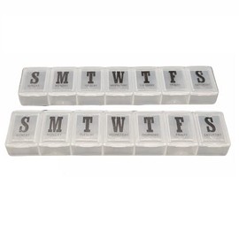 Handy Housewares 7 Day Pill Box 2 Pack Set - Keeps Your Pills Organized (1 Set)