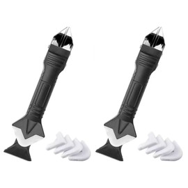 2 Pack 3-IN-1 Caulk Tool for Removal and Application, for Bathroom, Kitchen, Flooring, Windows, Sinks and Frames Seal