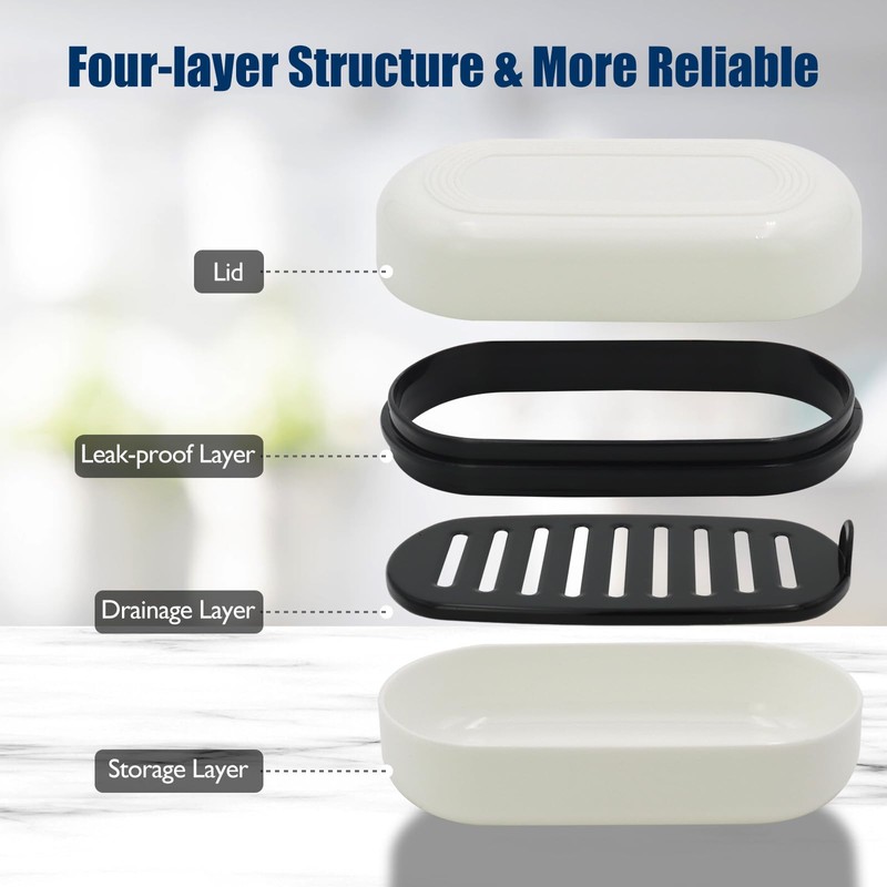 Shampoo Bar Holder Travel Case, Large Soap Holder for 5