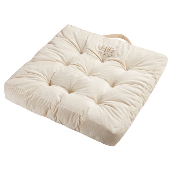 Big Hippo Floor Cushion, Comfortable Sitting, Zabuton, Cushion, Meditation, Tatami, Bed, Sofa Cushion, 21.7 x 21.7 x 2.8 inches (55 x 55 x 7 cm) (Beige)