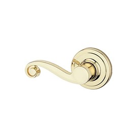 Kwikset Lido Left-Handed Half-Dummy Lever with Protection in Polished Brass (97880-682)