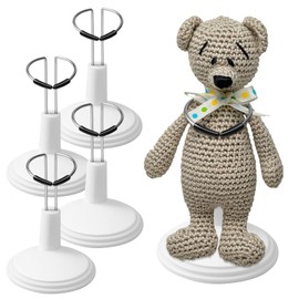 TOYANDONA 4 Pcs Action Figure Stand, Doll Stands Display Holder, Adjustable Doll Bracket Support for 6-8 Inches Dolls, Creative Bear Stand for Home Shop