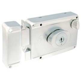 Lock L7725ATAIN Cerradura de sobreponer función ancla, acero inoxidable, llave de puntos, en caja