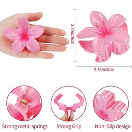 MYTOAU 8 Pack Claw Clips for Women,Hawaiian Plumeria Hair Accessories,Flower Hair Claw Clips for Women,Nonslip Hair Girls, Large Claw Clips for for Wedding, Party, Vacation, Beach Decoration