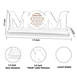 Mothers Day Gifts for Bonus Mom,Stepmom Birthday Gift Ideas,Thank You Gifts for Bonus Mom,Bonus Mom Thank You for All the Love and Support You Have Given Me Acrylic Plaque with Stand