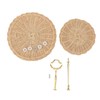 2 Tier Rattan Serving Standing Trays Round Woven Bread Fruit
