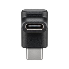 Goobay 55556 Adapter USB-C to USB-C angled 90 °, black - USB-C socket to USB-C plug