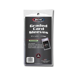 BCW Resealable Graded Card Sleeves | 100 Pack | Universal Fit for PSA, Beckett, SGC & More | Acid-Free Archival Polypropylene | 3¾ x 5½ with 1” Flap