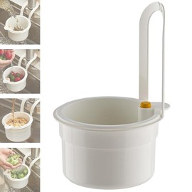 2025 New Faucet Hanging Strainer, Plastic Kitchen Sink Drain Basket, Food Fruit Vegetable Drain Shelf Sink Storage Holder, Kitchen Essentials Hanging, Easy to Install, Fine Mesh, Multi-Purpose(White)