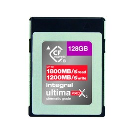 Integral 128GB CFexpress Memory Card Type B 2.0, 8K RAW & 4K 120 FPS 1800MB/s Read, 1200MB/s Write Speed, 450MB/s Sustained Write Designed for the Cinematographer and Professional Photographer