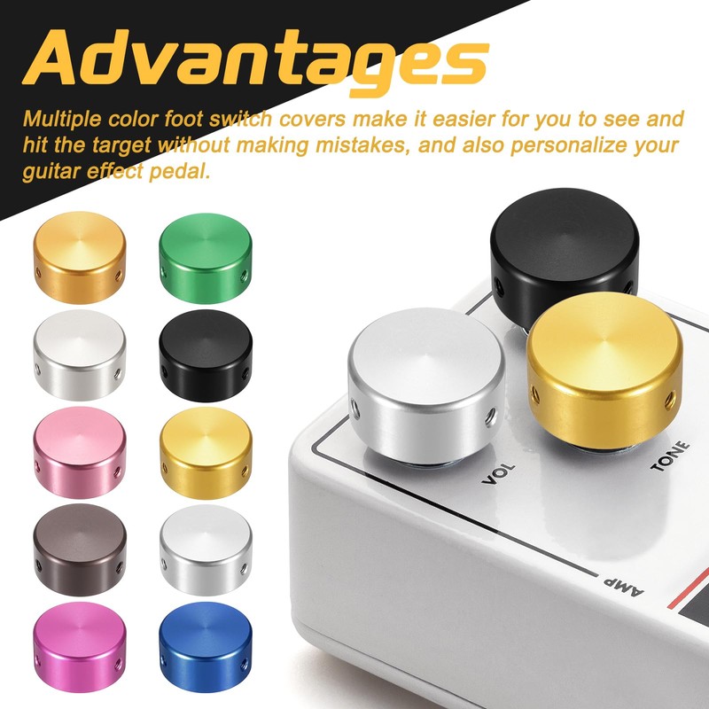 sourcing map 12 Pcs Footswitch Toppers Guitar Pedal Button Caps
