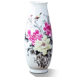MTME Porcelain Figurines, Jingdezhen Decorative Flower vase, Inserting Sr. Home Decor, Wedding Gifts, Aesthetic Sculpture Home décor (Peony)