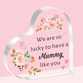 SDOFY Mummy Gifts from Daughter Son Mummy Acrylic plaque Mummy Birthday Gifts Christmas Mothers Day We are So Lucky to Have a Mummy Like You