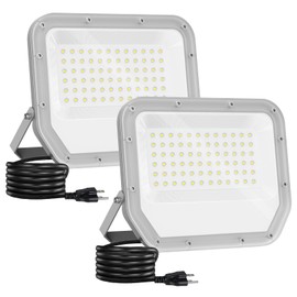 2 Pack Super Bright 6500k 10000lm LED Flood Lights Outdoor,100w Led Outside Lights for Yard Outdoor Waterproof Work Lighting Floodlight for Garage Yard Garden Stadium