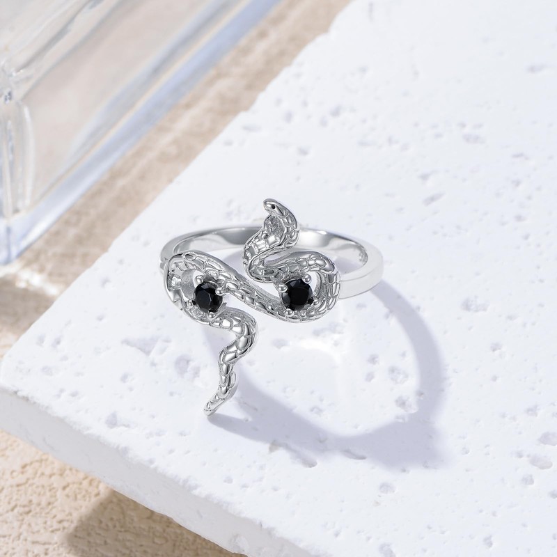 MONGAS Snake Ring 925 Sterling Silver Snake Rings for Women