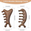 Fly Upup 2 Pack Wood Massager Comb for Hair Growth