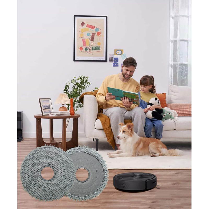 6 Packs Mop Pads Compatible with Roborock Q Revo Robot
