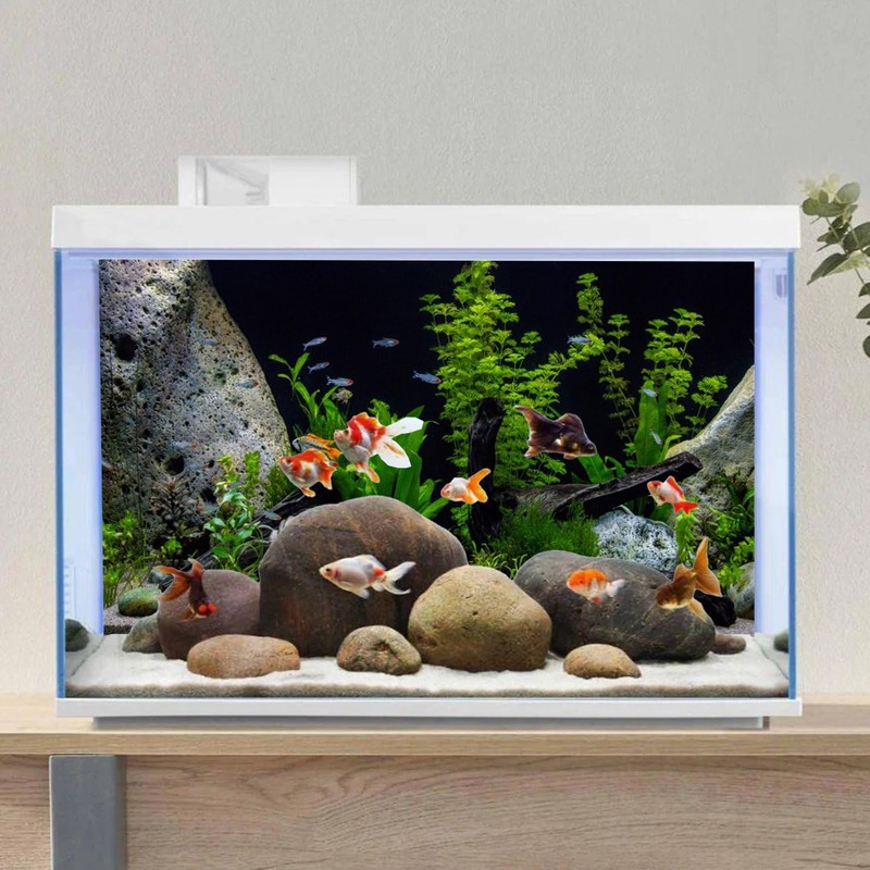 AWERT Vinyl Underwater Aquatic Plant Fish Tank Background Stone River