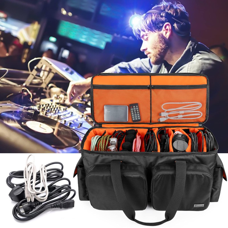 Trunab DJ Cable File Bag with Detachable Padded Bottom and